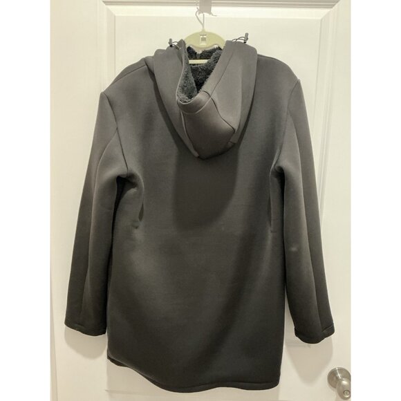 Stone Falcon Jacket Large Black Zip Front With Hood Pockets Lightweight Neoprene - Picture 5 of 12